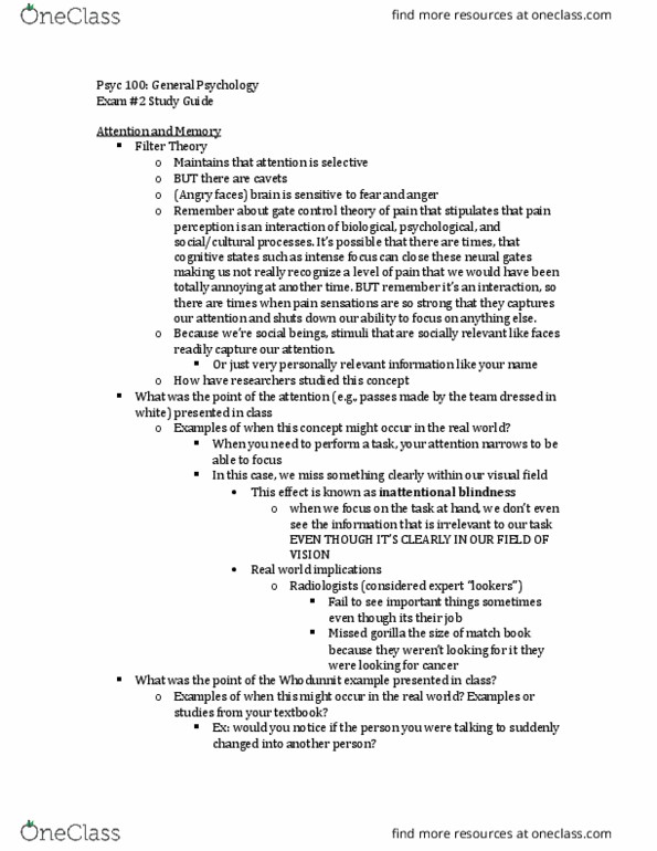 PSYC100 Lecture Notes - Lecture 2: Memory Consolidation, Long-Term Memory, Clive Wearing thumbnail