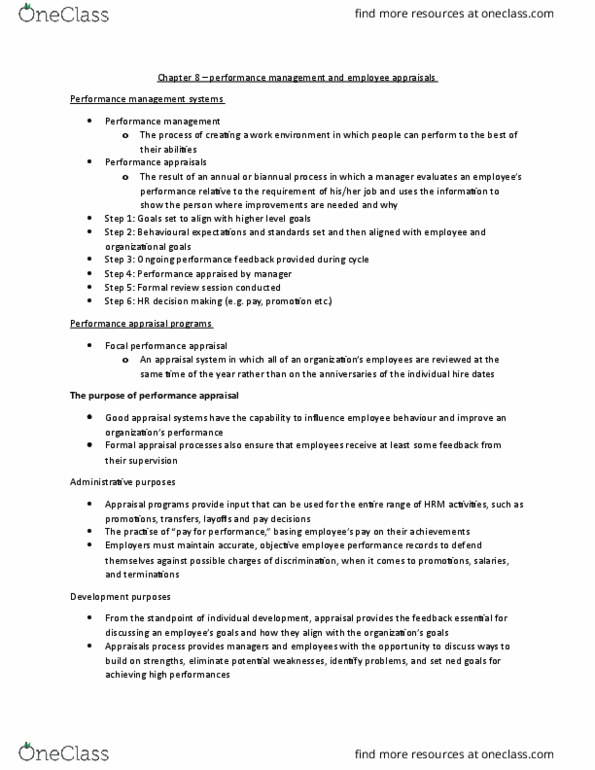 ADM 2337 Lecture Notes - Lecture 8: Performance Appraisal, Management System, 360-Degree Feedback thumbnail