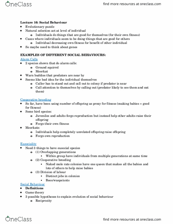 BIO220H1 Lecture Notes - Lecture 16: Chicken (Game), Normal-Form Game, Anatol Rapoport thumbnail