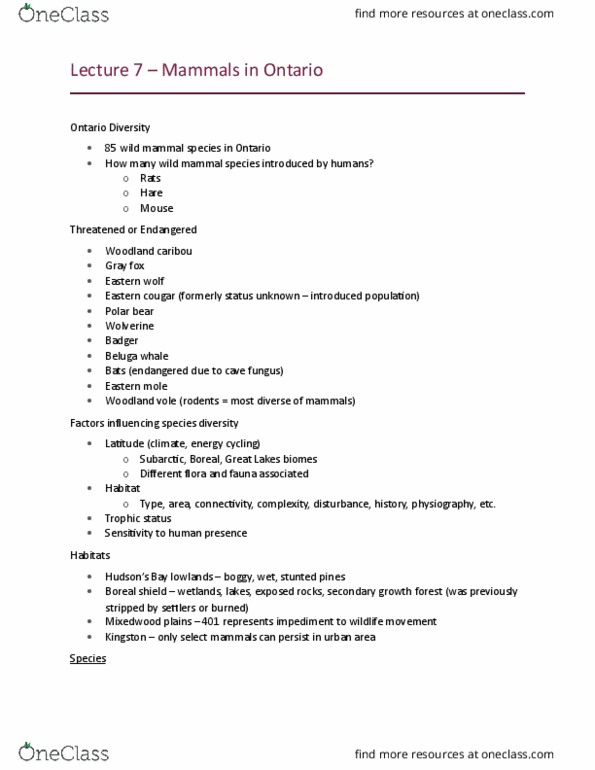 BIOL 202 Lecture Notes - Lecture 7: Moose, Woodland Vole, American Black Bear thumbnail