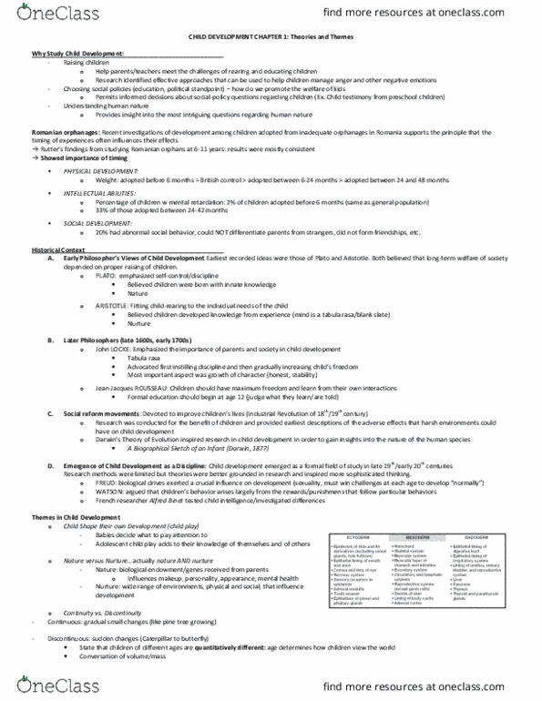 PSY 335 Lecture Notes - Lecture 1: Romanian Orphans, Tabula Rasa, Prenatal Development thumbnail