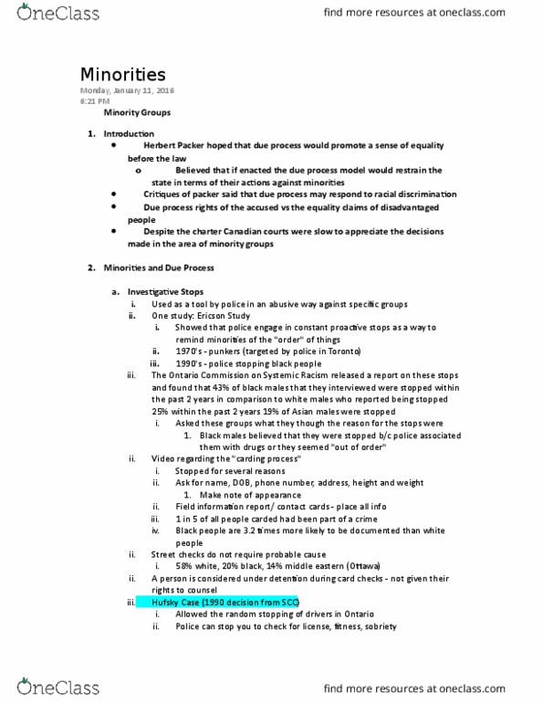 LAWS 3306 Lecture Notes - Lecture 8: Herbert Annesley Packer, Mellenthin, Due Process thumbnail