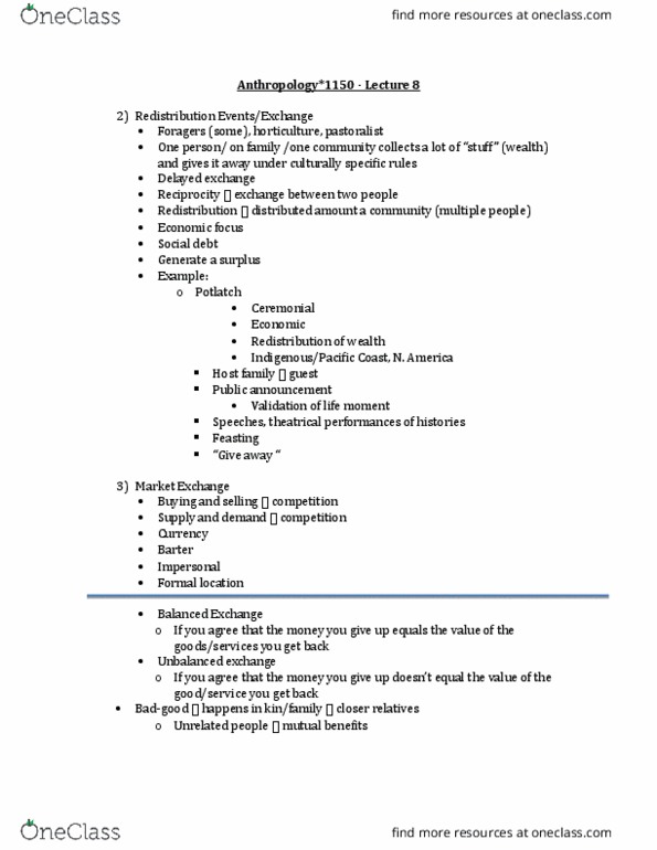 ANTH 1150 Lecture Notes - Lecture 8: Social Inequality thumbnail