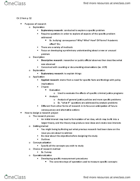 CRIM 220 Chapter Notes - Chapter 1-2: Source Document, Literature Review, Research Question thumbnail