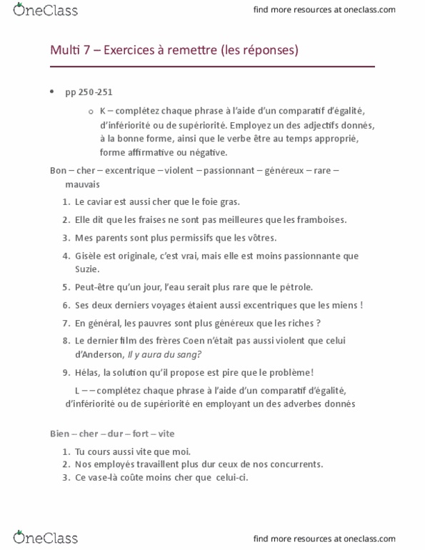 FRSL 211D2 Chapter Notes - Chapter Multi 7: Le Monde, Mon Fils, Bruit thumbnail