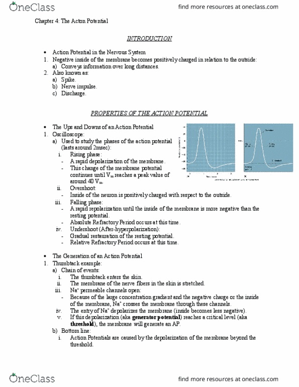 PSYC 355 Chapter Notes - Chapter 4: Voltage Clamp, Resting Potential, Sodium Channel thumbnail