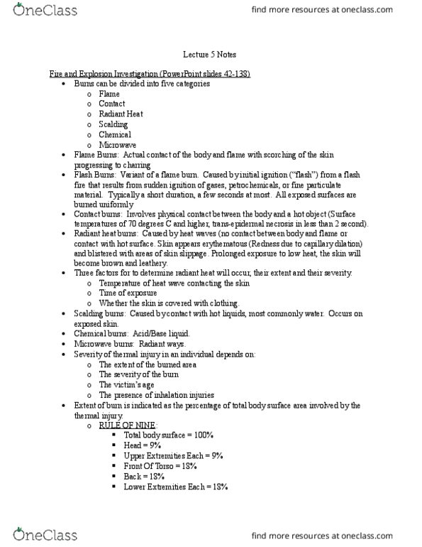 MEDT230 Lecture Notes - Lecture 5: Total Body Surface Area, Coagulative Necrosis, Eschar thumbnail