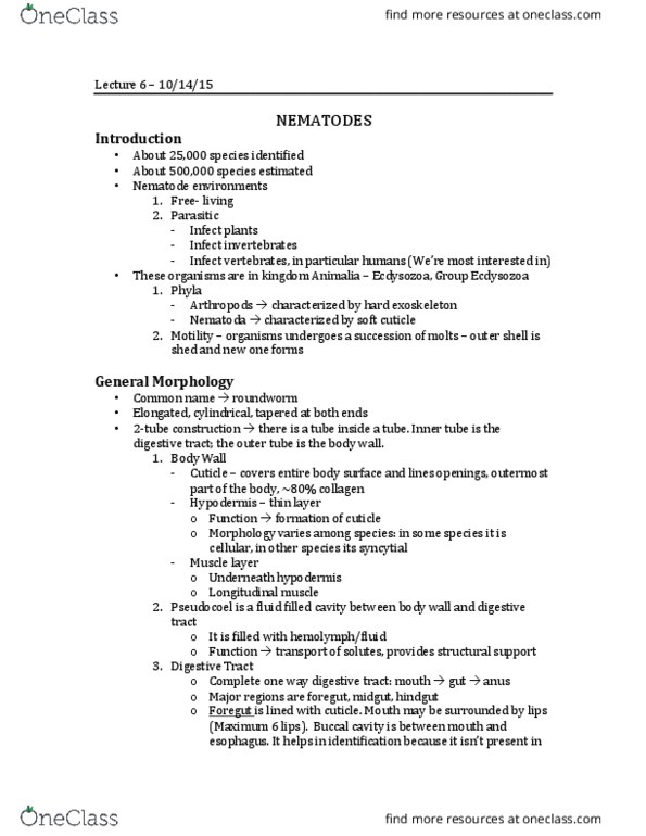 01:146:328 Lecture Notes - Lecture 6: Flaccid Paralysis, Spasticity, Adenophorea thumbnail