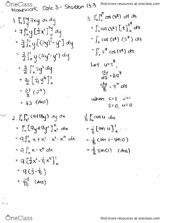 MATH 251 Chapter Notes - Chapter 13.3: Olx thumbnail