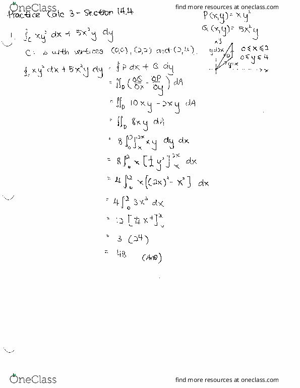 MATH 251 Chapter 14.4: Section 14.4 (Practice) thumbnail