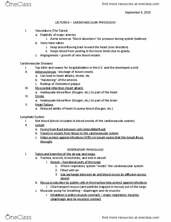 BSC-1005 Lecture Notes - Lecture 6: Extracellular Fluid, Circulatory System, Angiogenesis thumbnail