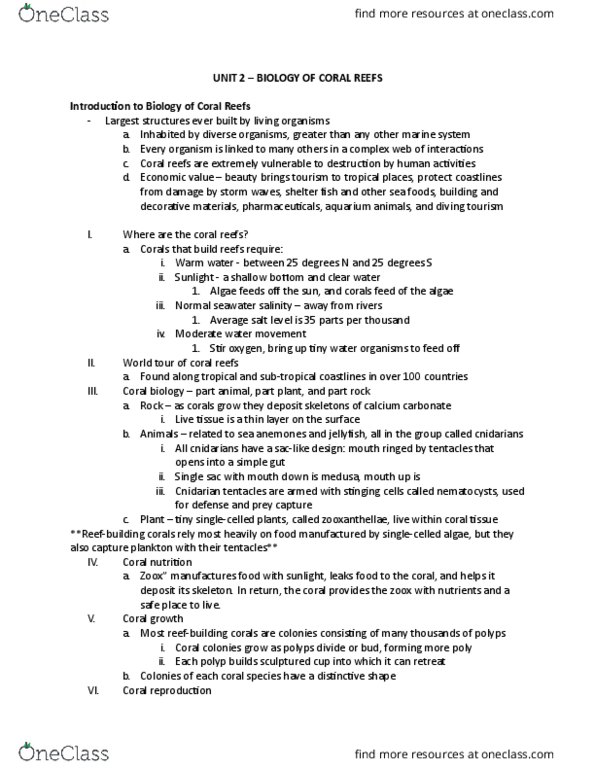 BSC-1005 Lecture 11: II. Biology of Coral Reefs thumbnail