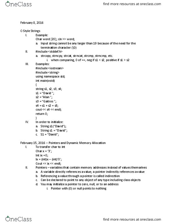 COP-3014 Lecture Notes - Lecture 2: Null Pointer, C Data Types, English Alphabet thumbnail