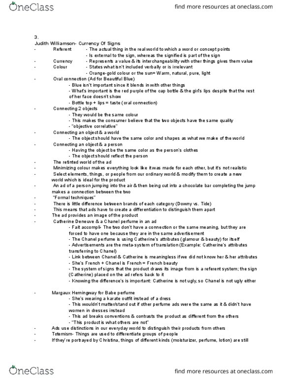 MDSB03H3 Chapter Notes - Chapter 3-4: Portobello Road, Catherine Deneuve, Margaux Hemingway thumbnail