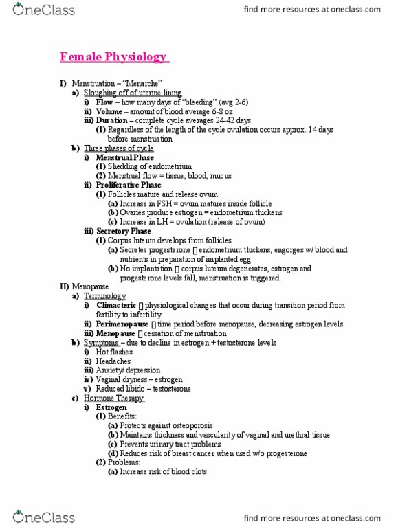 HSC 4133 Lecture Notes - Lecture 12: Corpus Luteum, Endometrium, Menstruation thumbnail