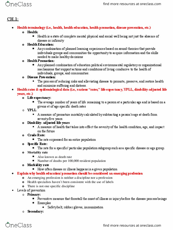 HSC 3032 Lecture Notes - Lecture 3: Infection, Health Belief Model, Sanitary Engineering thumbnail