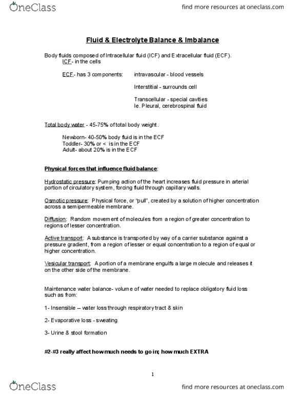 NRSG 4502 Lecture Notes - Lecture 6: Total Body Surface Area, Central Venous Pressure, Oral Rehydration Therapy thumbnail