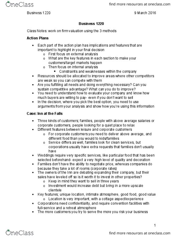 Business Administration 1220E Lecture Notes - Lecture 15: Cash Flow, Net Income, Income Statement thumbnail
