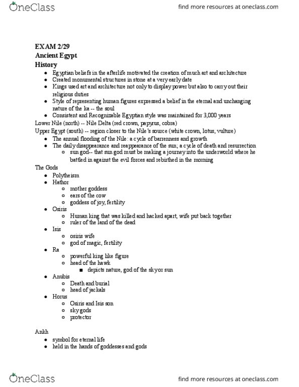 ARTH 200 Lecture Notes - Lecture 2: Saqqara, Narmer, Mastaba thumbnail