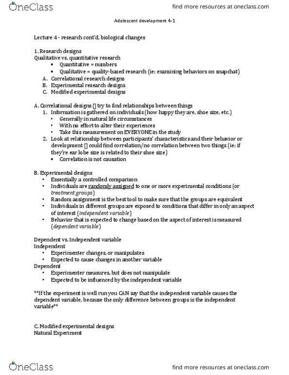 01:830:333 Lecture Notes - Lecture 4: Dependent And Independent Variables, Endocrine System, Genetic Testing thumbnail