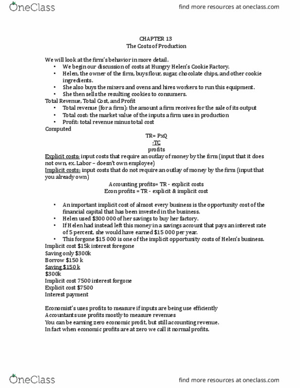 ECON-101 Lecture Notes - Lecture 13: Savings Account, Marginal Cost, Marginal Product thumbnail