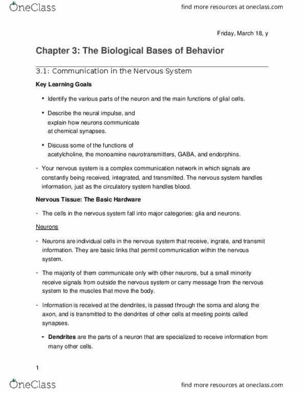 01:830:101 Chapter Notes - Chapter 3: Myelin, Axon Terminal, Neuroglia thumbnail