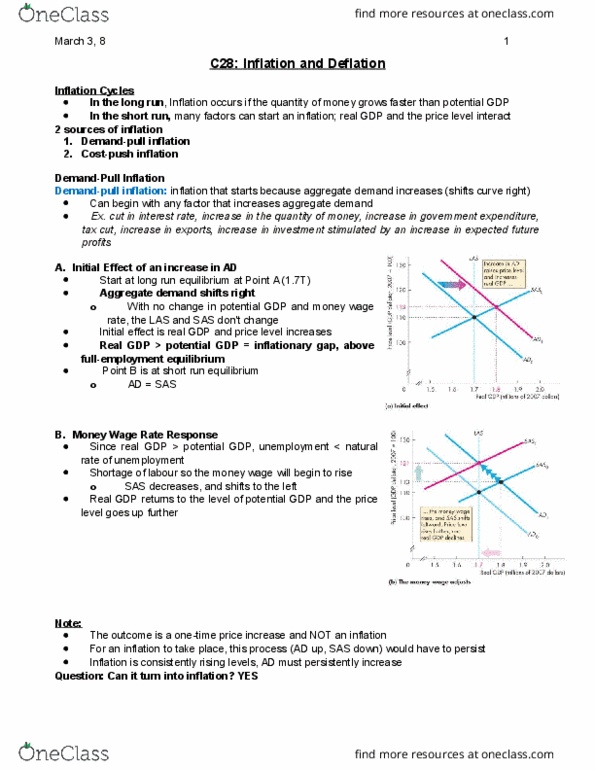 ECON102 Chapter Notes - Chapter 28: Output Gap, Potential Output, Aggregate Demand thumbnail