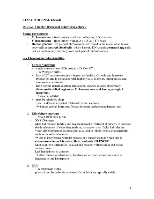 PSYB64H3 Chapter Notes - Chapter 10: Otoacoustic Emission, Posterior Pituitary, Real Sex thumbnail