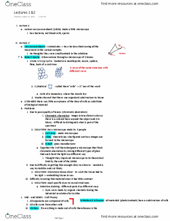 BIOL 2296 Lecture Notes - Lecture 2: Antonie Van Leeuwenhoek, Chromatic Aberration, Schott Ag thumbnail