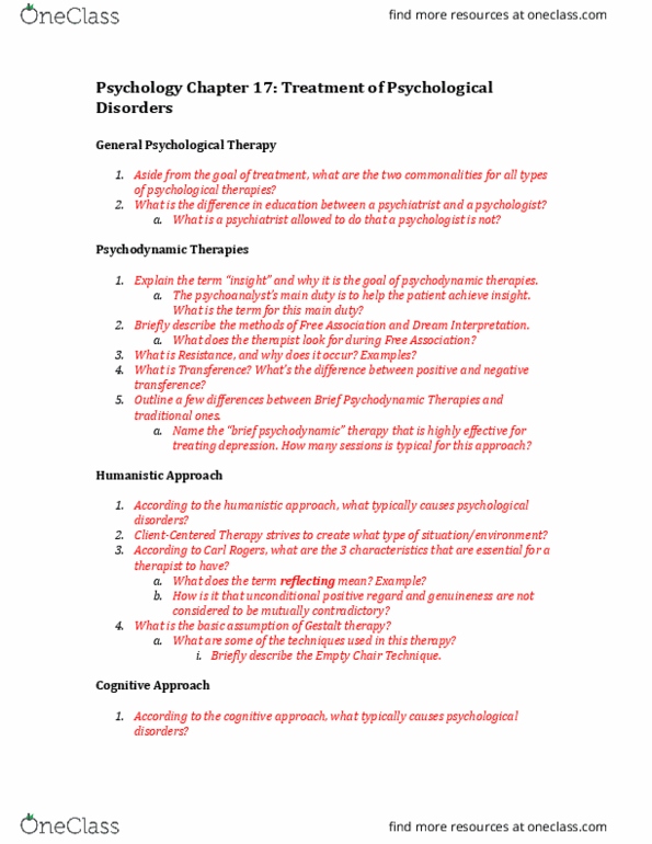 Psychology 1000 Lecture Notes - Lecture 17: Anxiety Disorder, Dyskinesia, Antipsychotic thumbnail