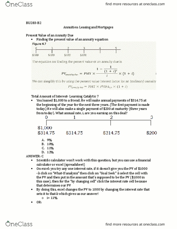 BU283 Lecture Notes - Lecture 4: Scientific Calculator, Effective Interest Rate thumbnail