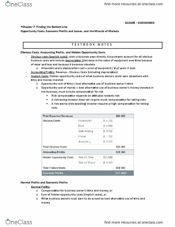 ECO105Y1 Chapter Notes - Chapter 7: Opportunity Cost, Unintended Consequences, Economic Equilibrium thumbnail