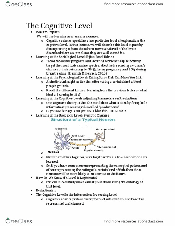 CGSC 1001 Lecture Notes - Lecture 3: Reductionism thumbnail