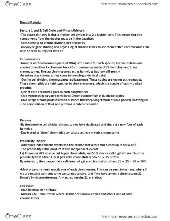 BIOL 112 Lecture Notes - Lecture 10: Dna Replication, S Phase, Cell Plate thumbnail