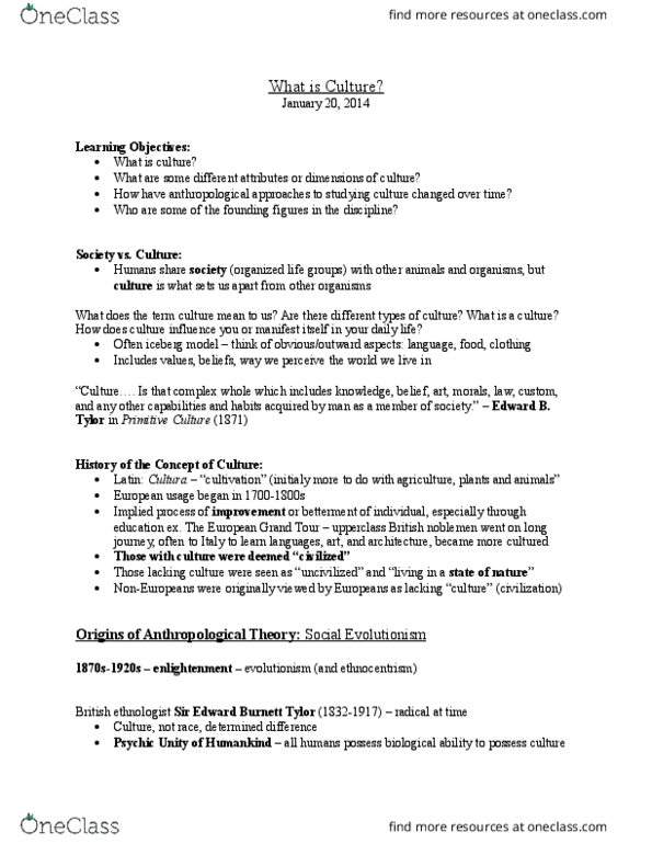ANTHROP 1AB3 Lecture Notes - Lecture 3: Billiard Ball, Lewis H. Morgan, Kula Ring thumbnail