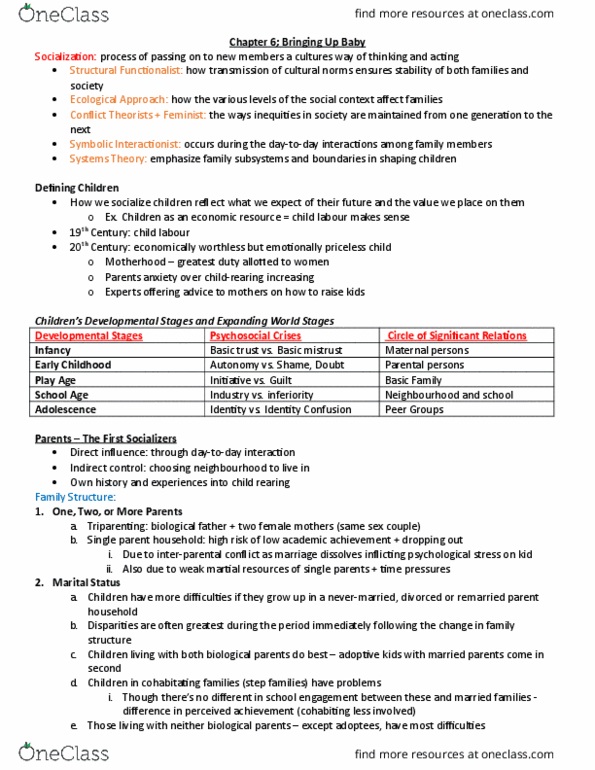 Sociology 2235 Chapter Notes - Chapter 6: Single Parent, Fokker E.Ii, Digital Divide thumbnail