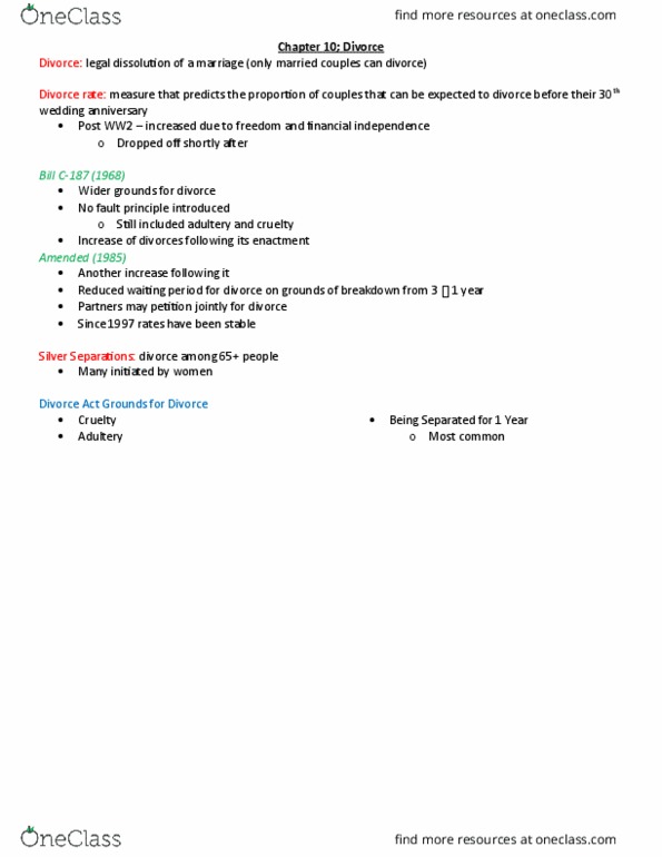 Sociology 2235 Chapter Notes - Chapter 10: Child Custody, Stressor, 6 Years thumbnail