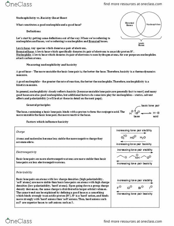 CHEM 212 Chapter Notes - Chapter ch.6-7: Lone Pair, Nucleophile, Lewis Acids And Bases thumbnail