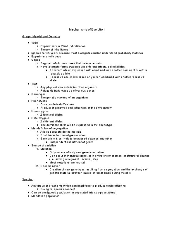 ANTH 203 Lecture Notes - Lecture 4: Ordovician, Inclusive Fitness, Sympatric Speciation thumbnail