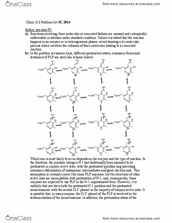 CHEM 313 Lecture Notes - Lecture 3: Pyridoxal Phosphate, Polar Effect, Epimerase And Racemase thumbnail