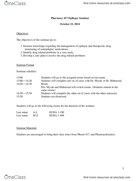 PHARM417 Lecture Notes - Lecture 18: Therapeutic Drug Monitoring, Phenytoin, Loading Dose thumbnail