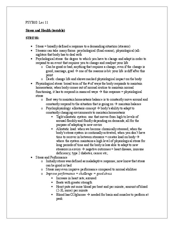 PSYB10H3 Lecture Notes - Telomerase, Prefrontal Cortex, Allostatic Load thumbnail