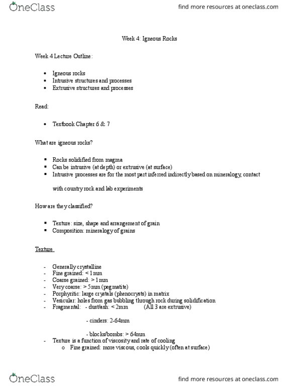 ENVS 1050 Lecture 4: Week 4 - Igneous Rocks thumbnail