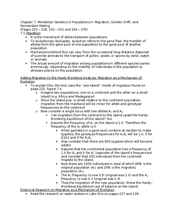 HMB395Y1 Lecture Notes - Founder Effect, Zygosity, Silene Vulgaris thumbnail