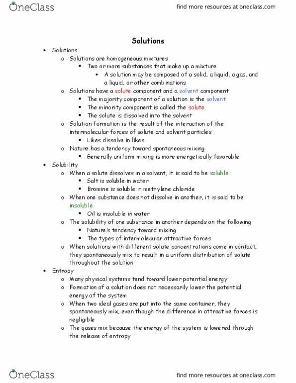 CHEM 102 Lecture Notes - Lecture 2: Dynamic Equilibrium, Molality, Molar Concentration thumbnail