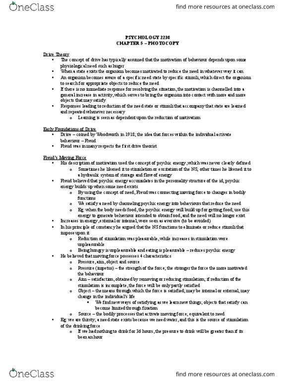 PSYC 2230 Chapter Notes - Chapter 5 Photocopy: Gonadotropin, Classical Conditioning, Libido thumbnail