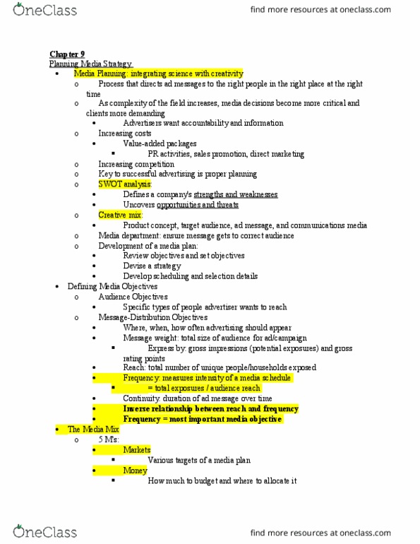 ADV 3008 Lecture Notes - Lecture 12: Cnet, Telmarines, Swot Analysis thumbnail