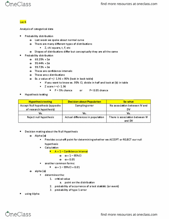 CRIM 320 Lecture Notes - Lecture 3: Joint Probability Distribution, Conduct Disorder, Type I And Type Ii Errors thumbnail