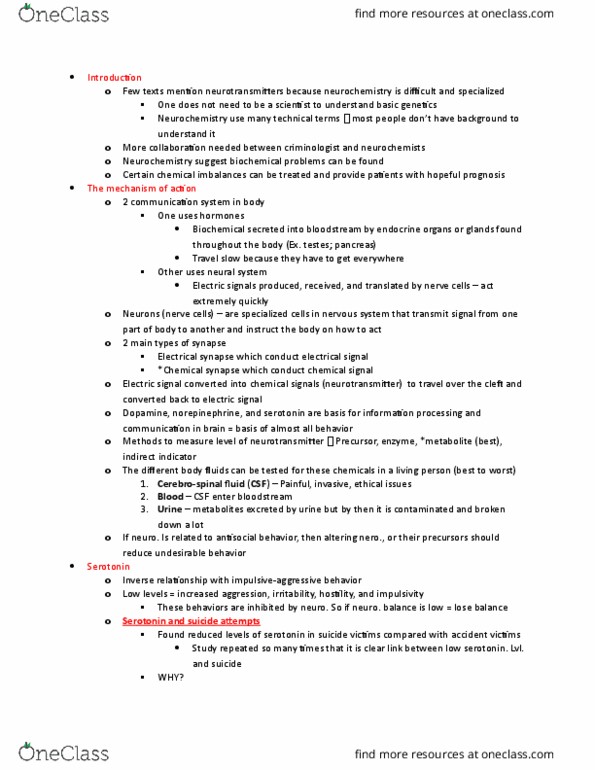CRIM 402 Chapter Notes - Chapter 8: Anxiety Disorder, Mens Rea, Reward System thumbnail