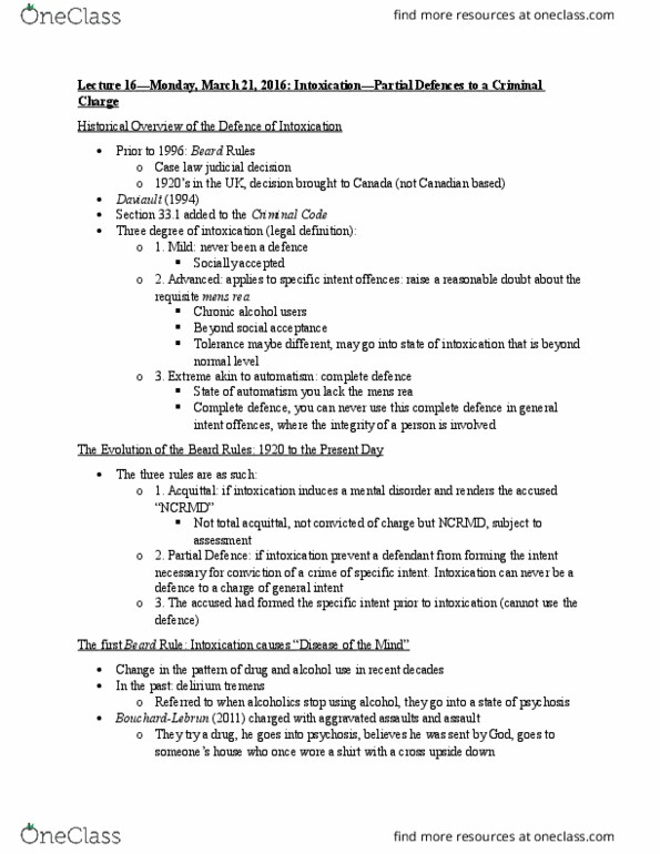 CRM 2300 Lecture Notes - Lecture 16: Indictable Offence, Homicide, Sexual Assault thumbnail